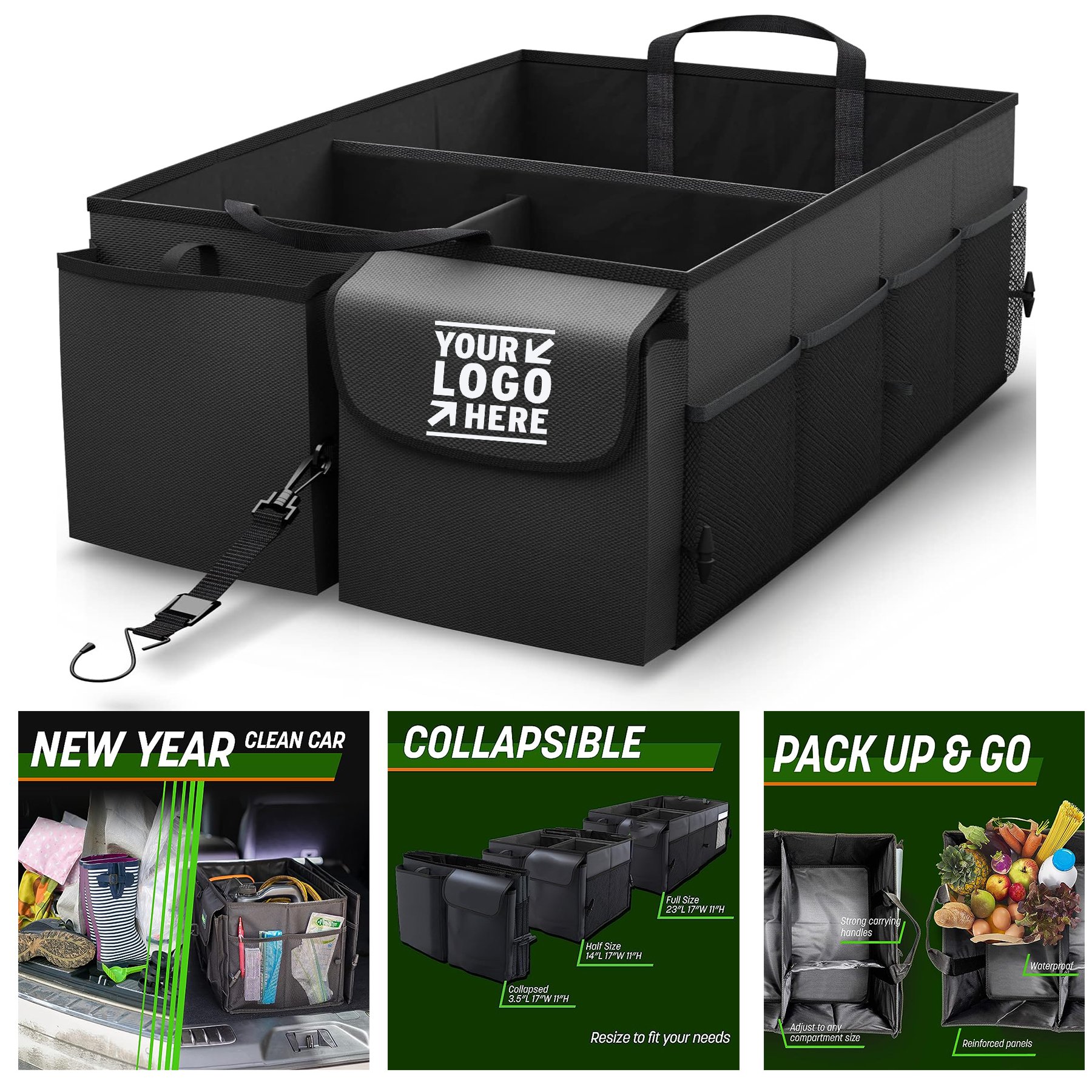  Women Men Collapsible Multi-Compartment Automotive SUV Car Trunk Organizer  