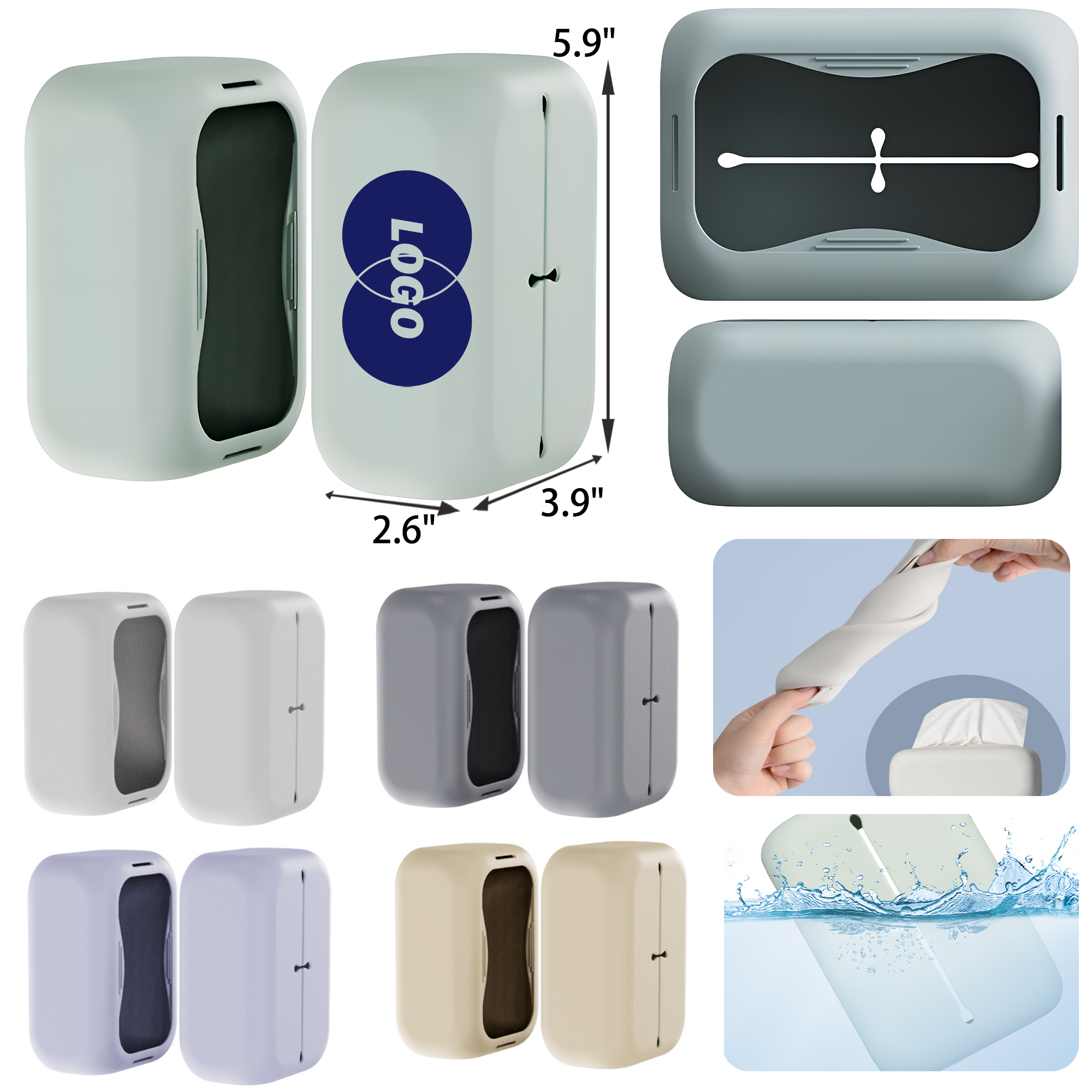 MOQ 50 PCS Stylish Silicone Tissue Box 1