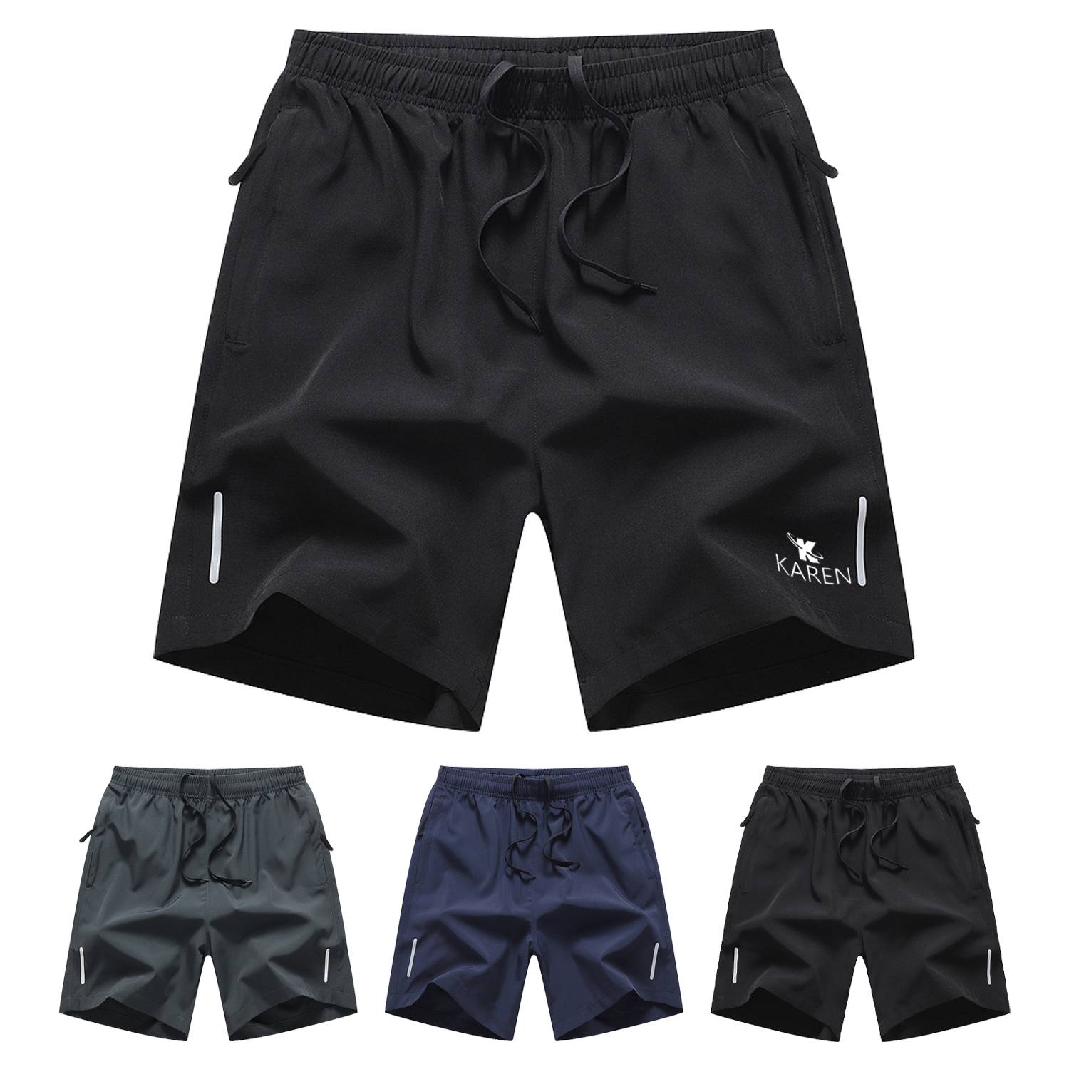 Mens Solid Active Shorts 1