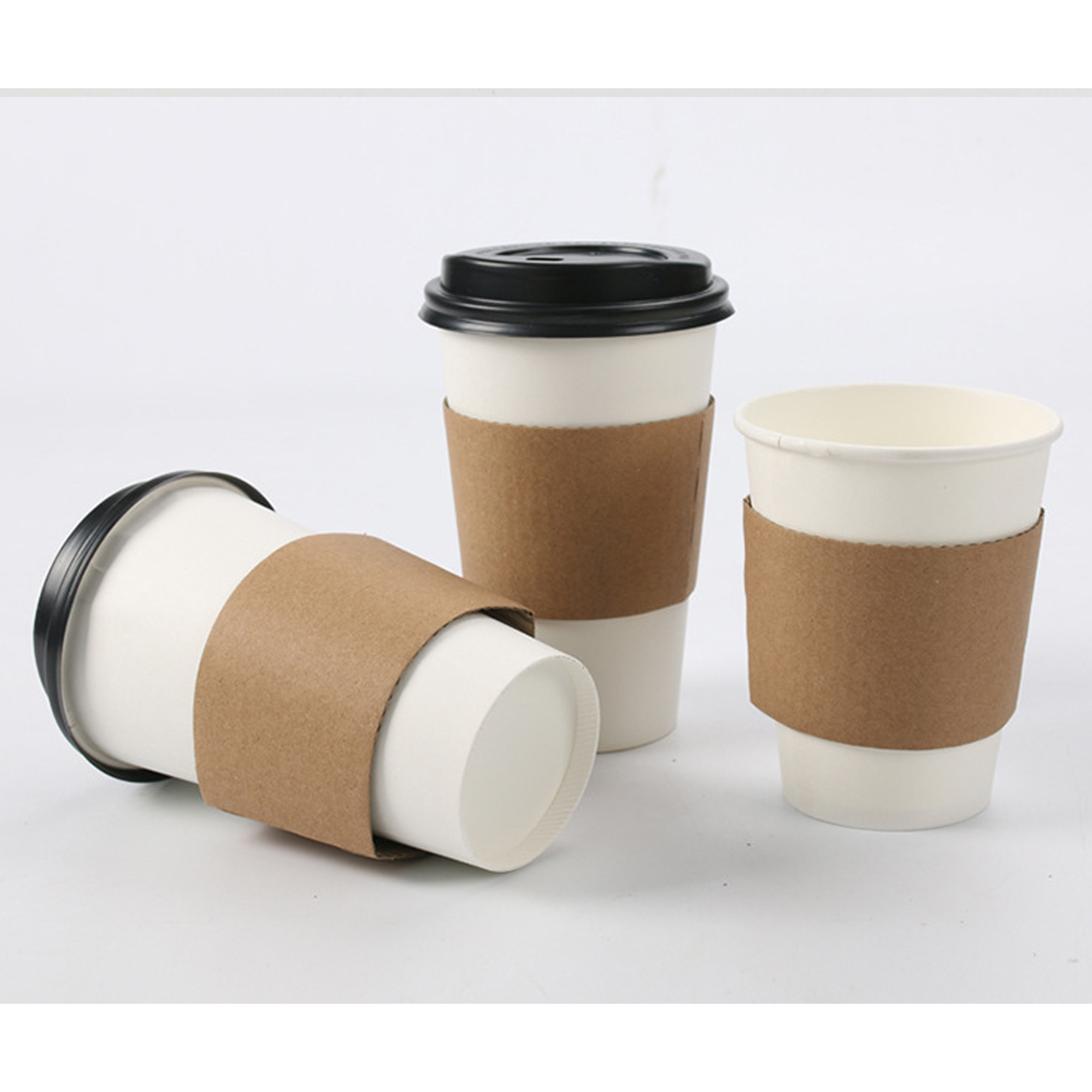 Disposable Kraft Paper Insulated Cup Sleeve 2