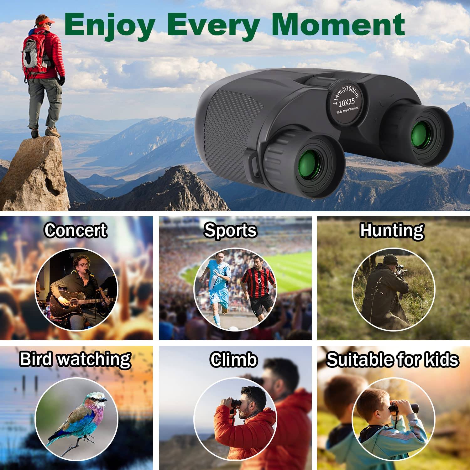 Portable HD Binoculars - Clear View for Outdoor Use 8