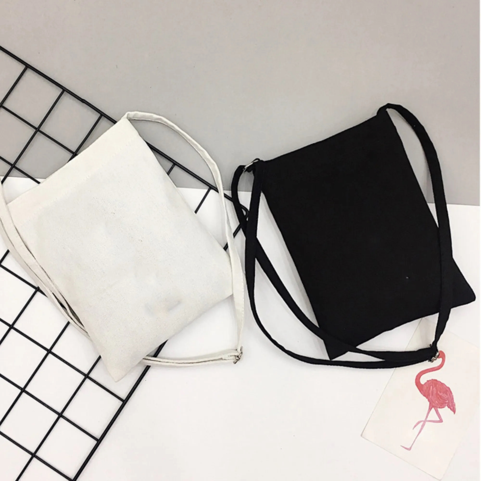 Mini Canvas Shoulder Bag Phone Pouchs With Adjustable Strap 4
