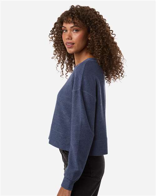 Women's Ribbed Knit Cropped Boxy Crew - BW5102 36