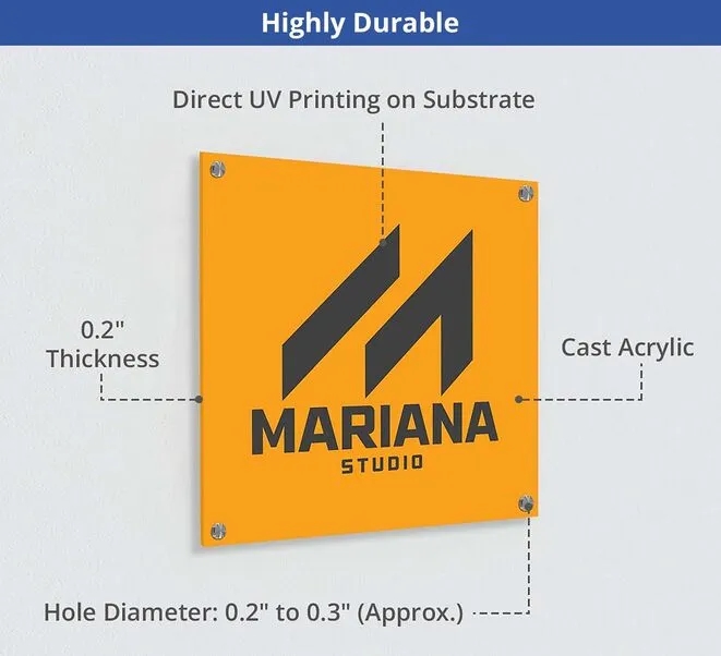 Opaque Acrylic Sign (12" x 12"/Sqft) 4