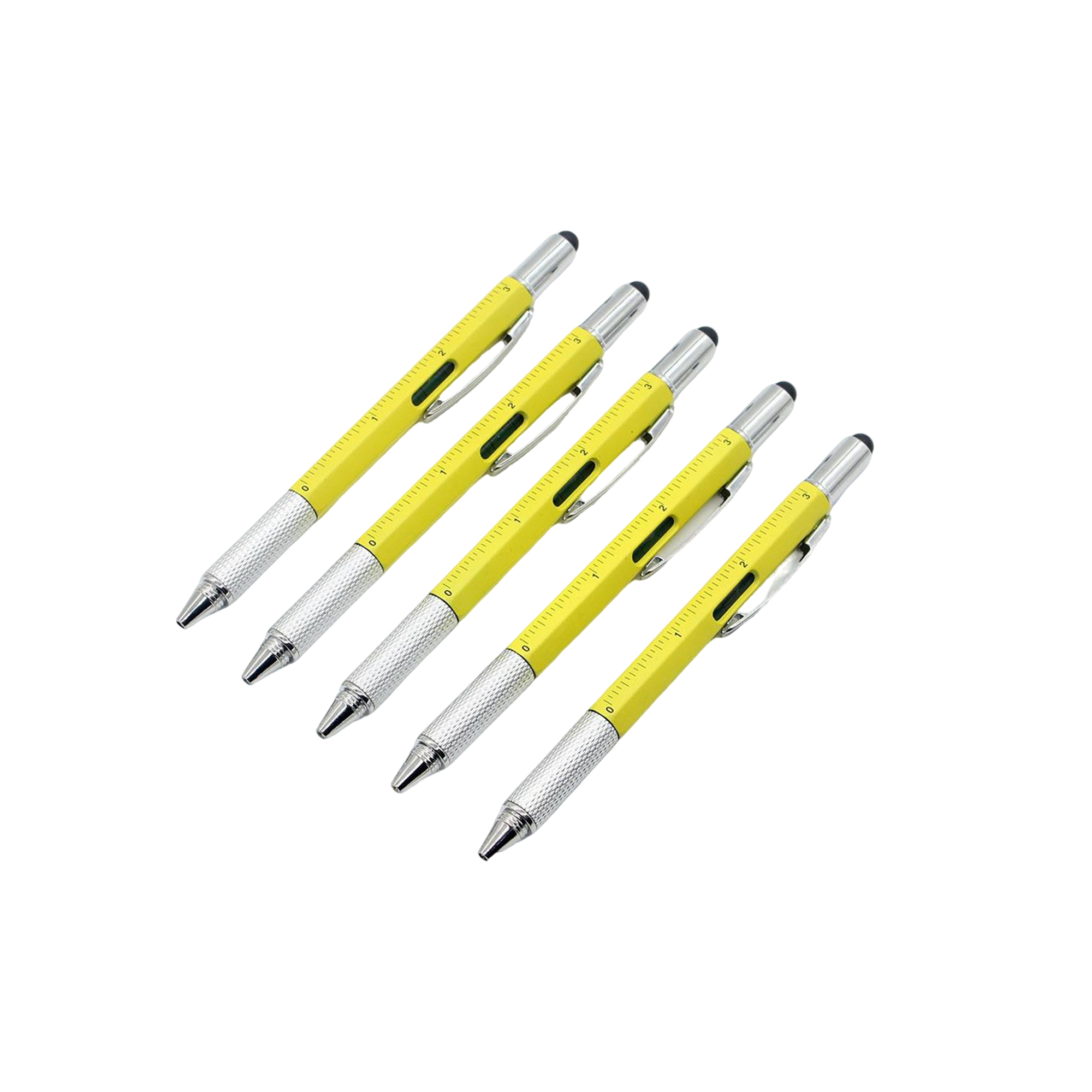 Metal Multifunction Tool Pen With Ruler Screwdriver Level 5.6" 6
