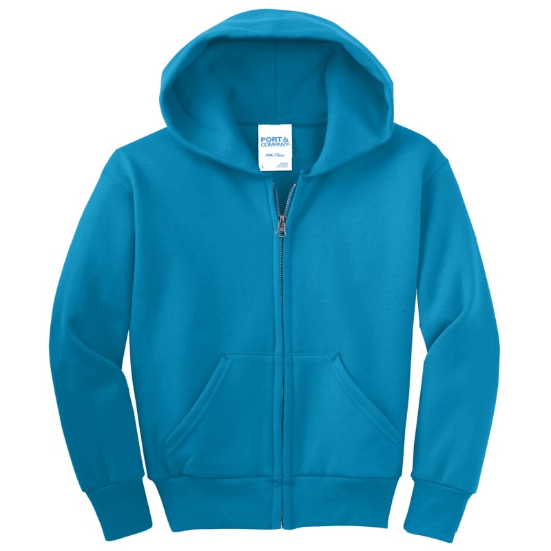 Port & Company - Youth Core Fleece Full-Zip Hooded Sweatshirt. 96
