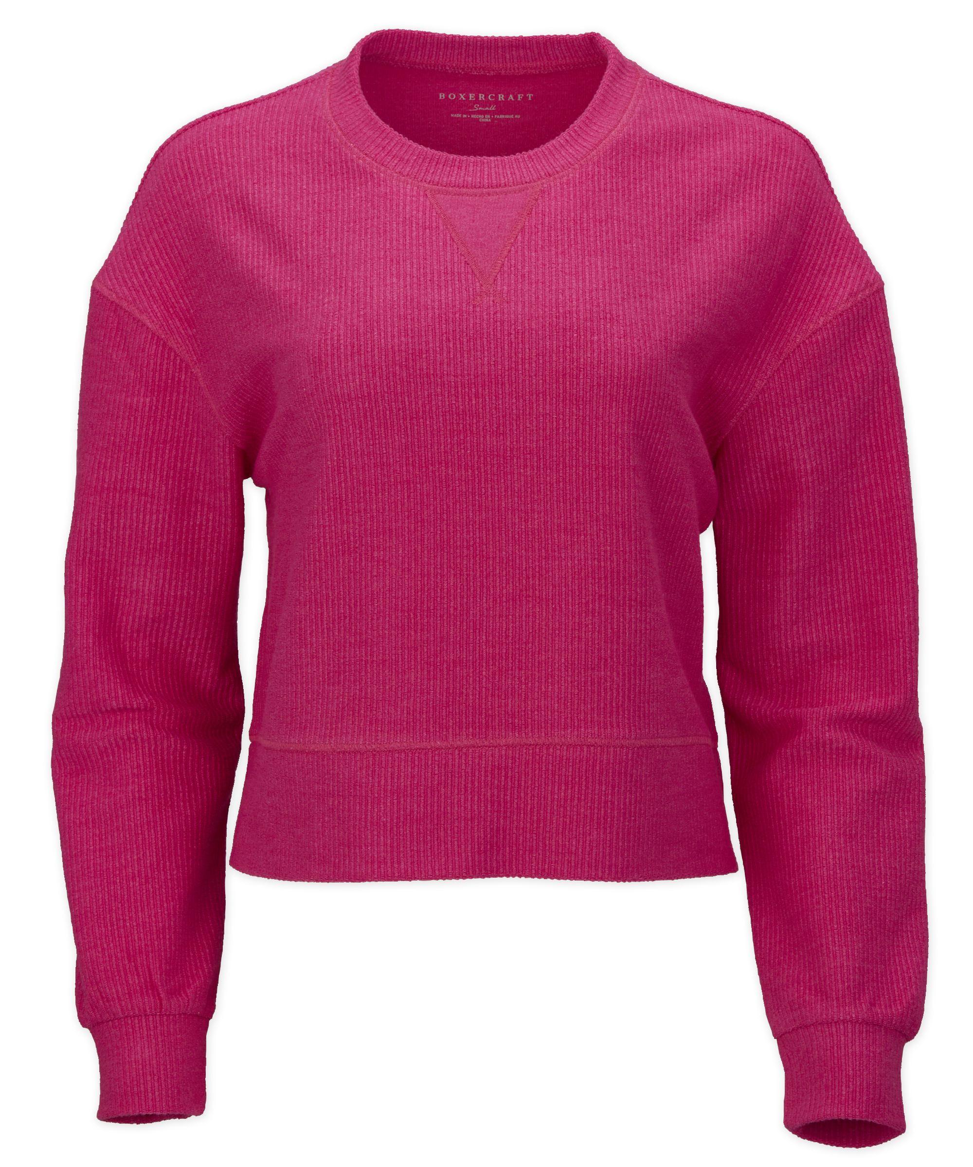 BOXERCRAFT RIB KNIT CORDED BOXY CREW 2