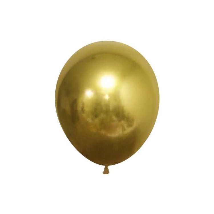Gold Chrome Latex Balloons - 200 Pack 12" 2