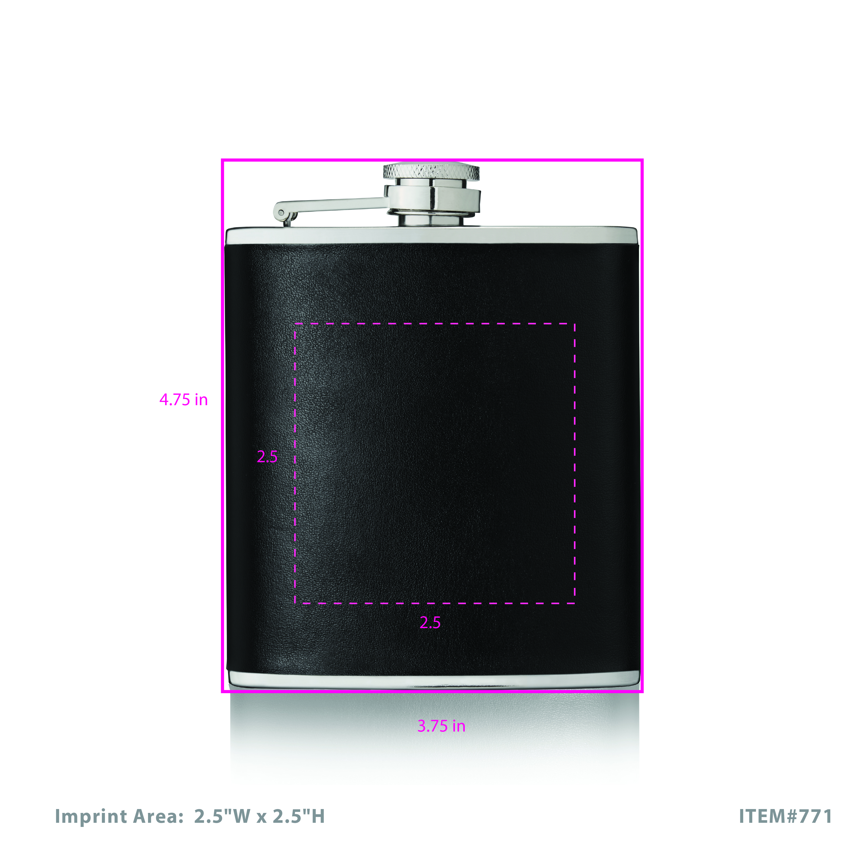 True® Monte Carlo™: 6 oz Faux Leather Flask 7