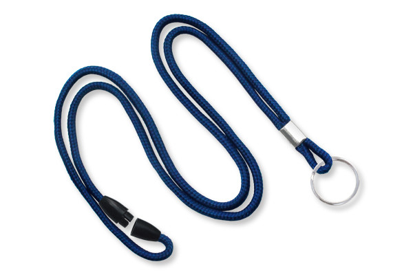 1/8" Breakaway Blank Lanyard w/Split Ring (Navy Blue) 1