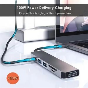 6 in 1 USB C Multiport Adapter with HDMI 5