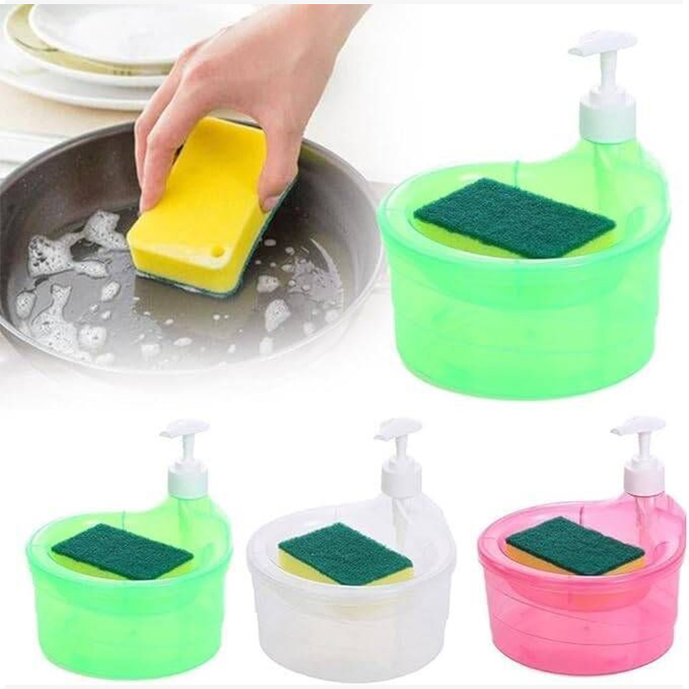 Styxon Double Layer 2 in 1 Liquid soap Dispenser with Pump and Sponge 2