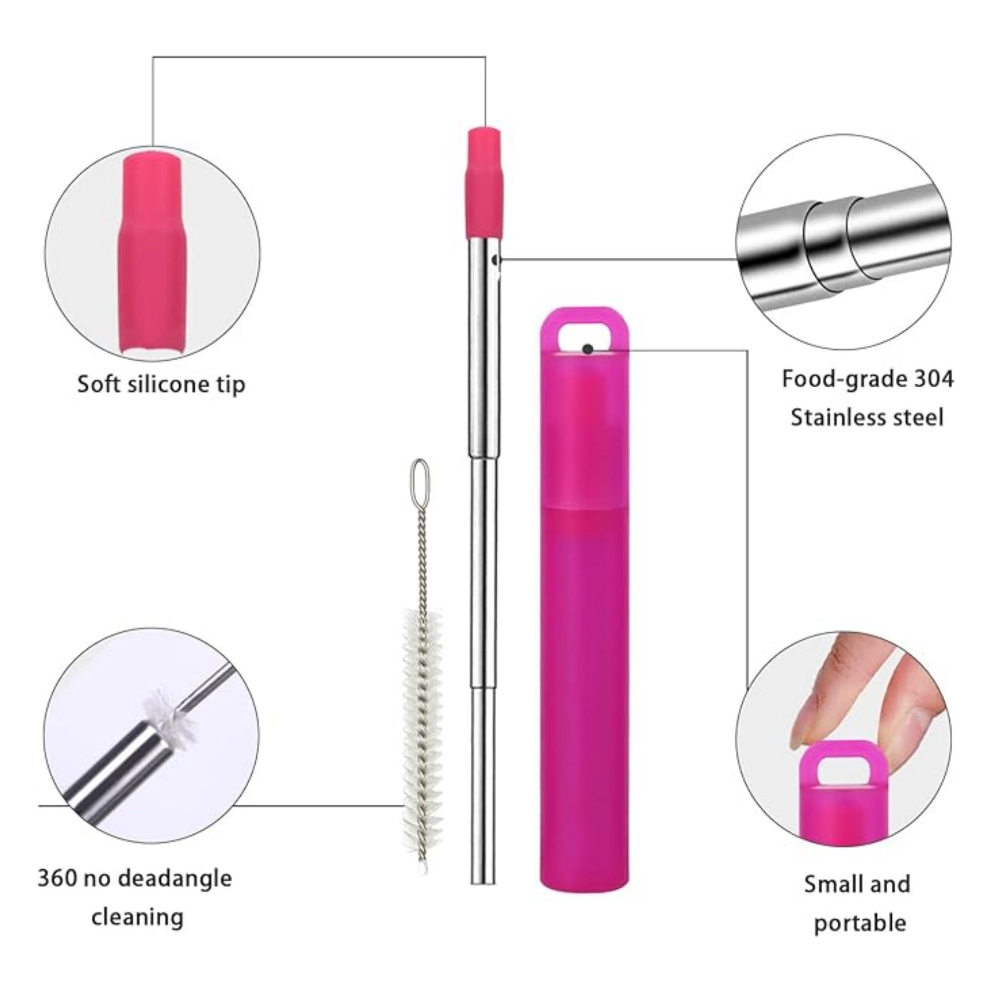 Stainless Steel Straw Travel Case 4