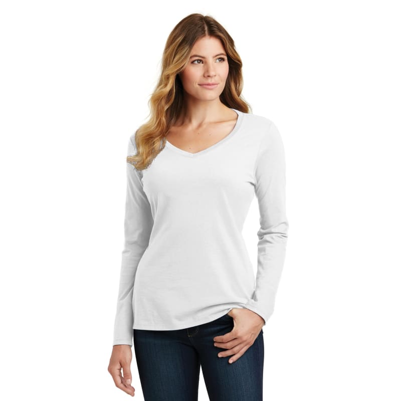 Port & Company Women's Long Sleeve Fan Favorite V-Neck Tee. 77