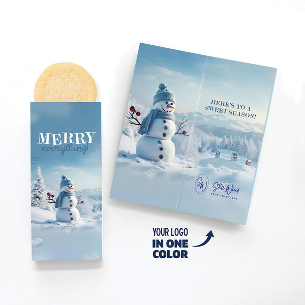 One Color Foil-Stamped Stock Snowman Sweeter Cards with Sugar Cookies 1