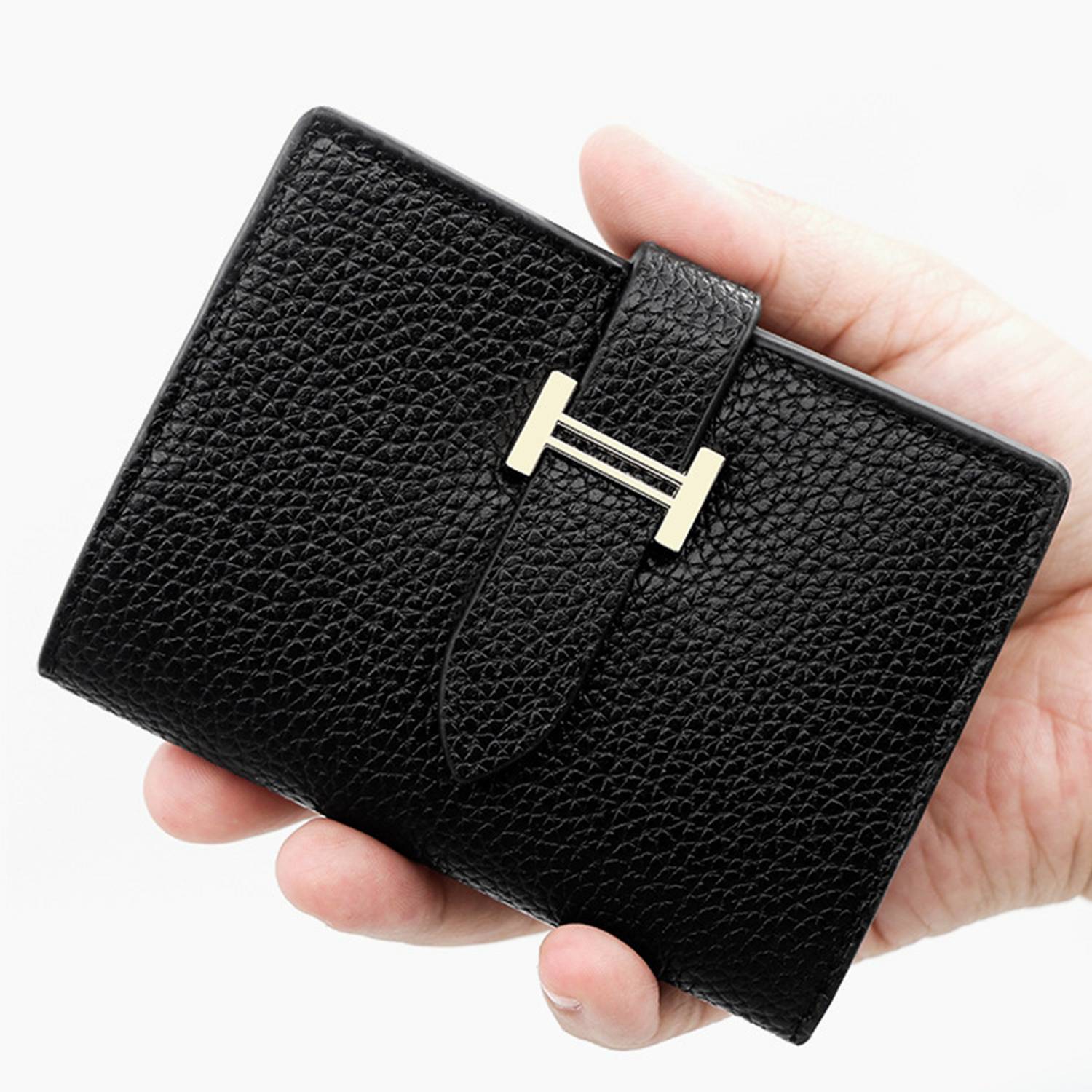 PU Leather Zipper Card Holder Purse Bag 4