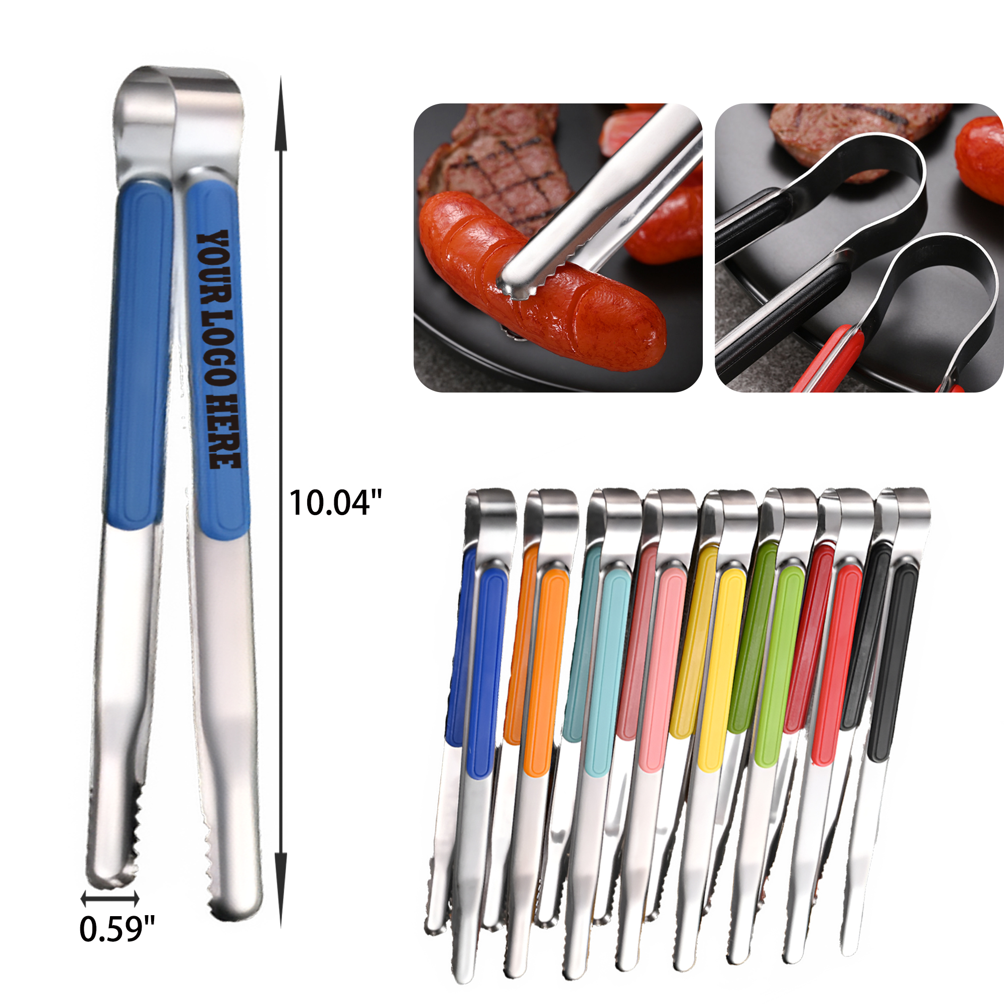 MOQ 50 PCS Durable Thicken Stainless Steel BBQ Food Clamp 10