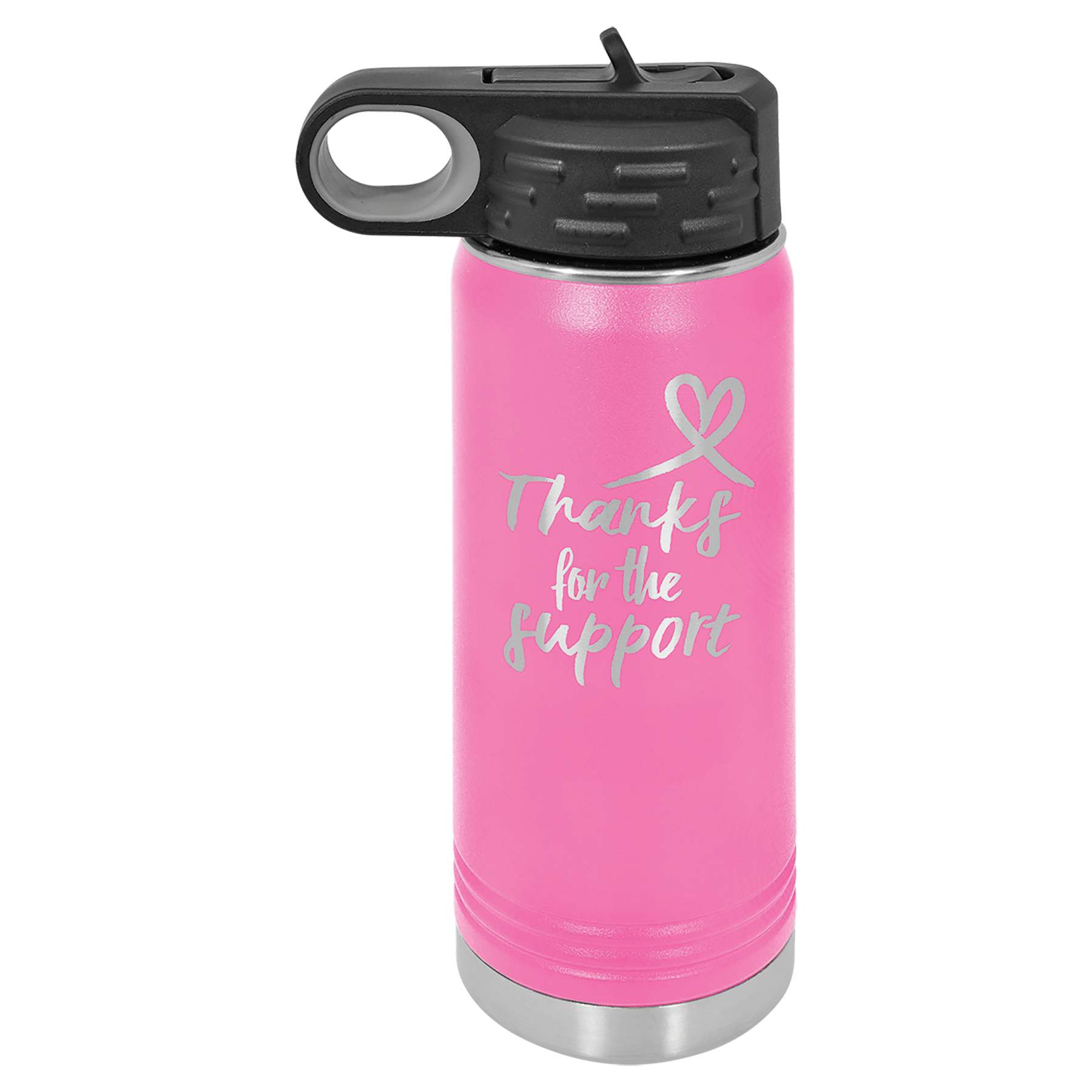 20 oz. Pink Laser Engraved Polar Camel Water Bottles, custom water bottle with logo imprint 2