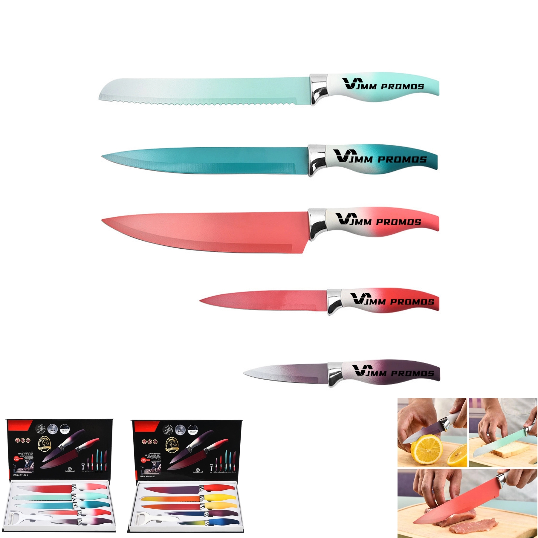 6 Piece Colorful Knife Set Non-Stick 1