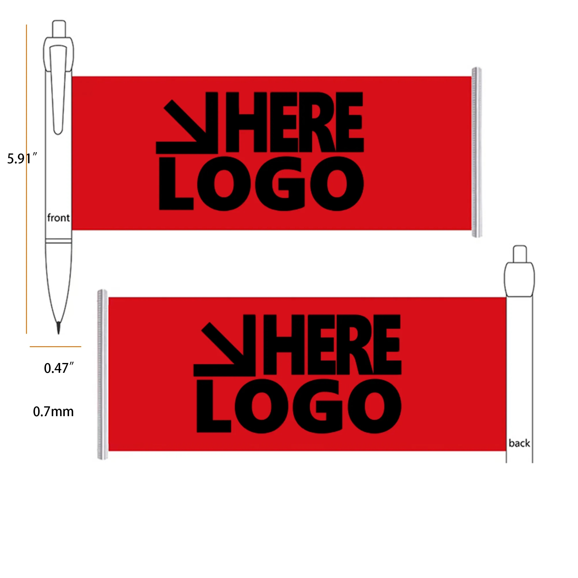 0.7mm Blue Ink Flag Pen 2