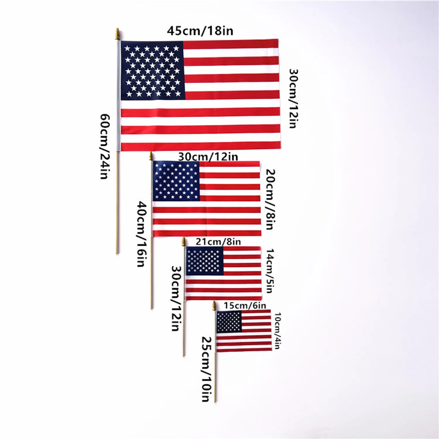 Wooden Pole Hand American Flag 6