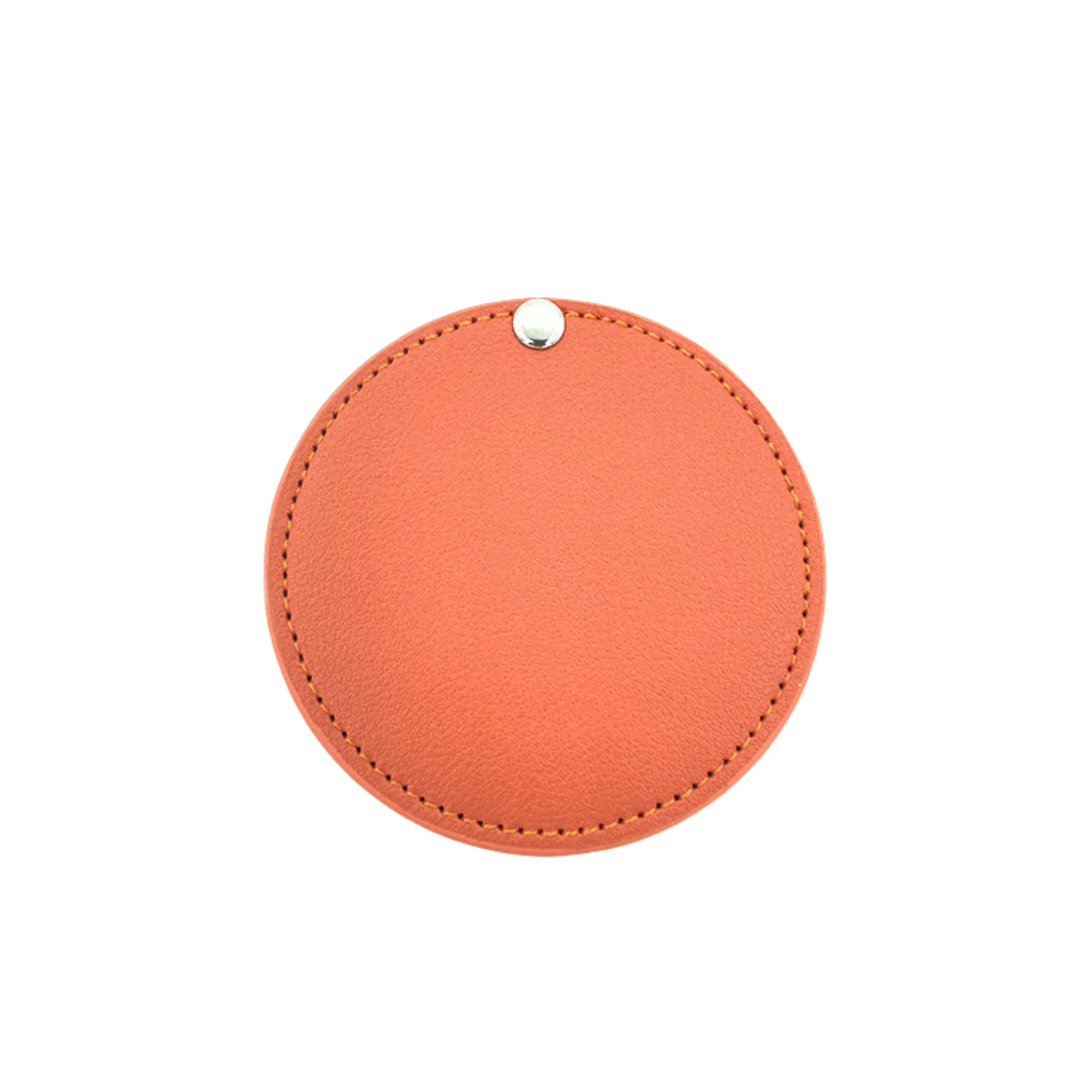 Round Leather Portable Rotating Makeup Mirror 4