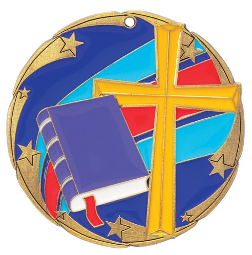 Religion Color Star Medal 2 1/2" - Discontinued 2