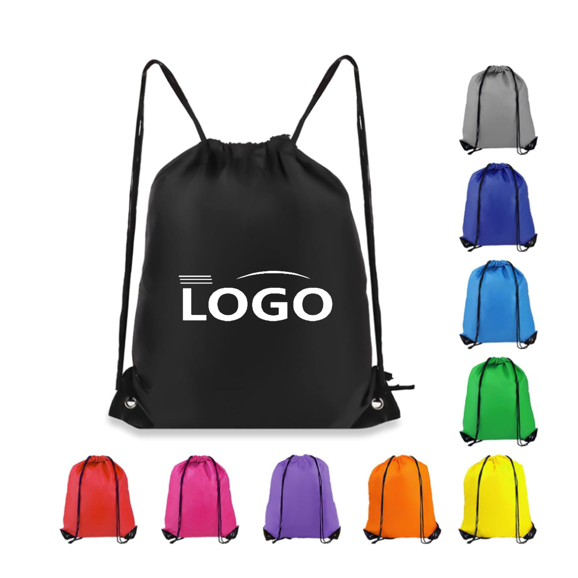 MOQ 100pcs 210D Polyester Drawstring Bag 2