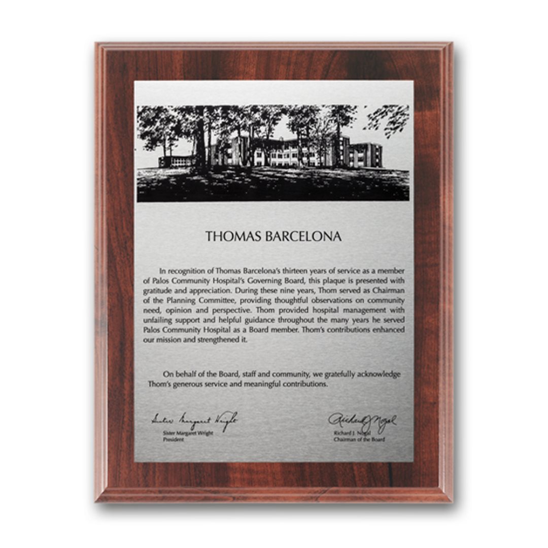 Etch/Oxidized Plaq - Walnut Finish