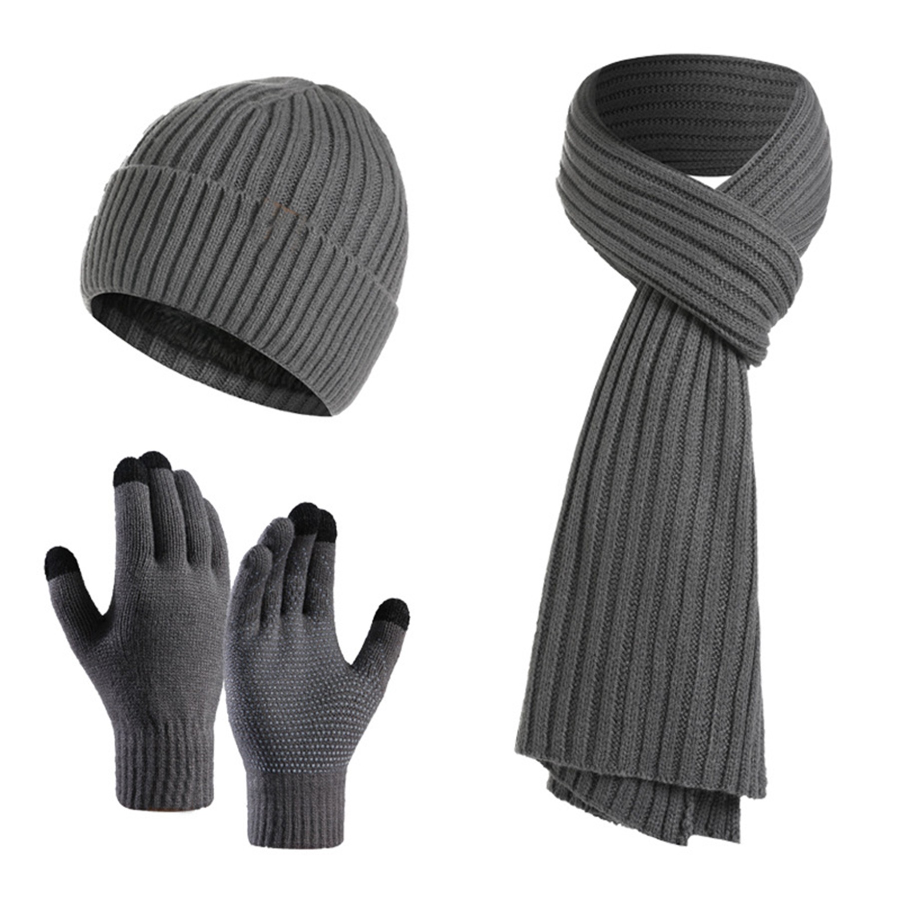 3 Piece Rib Knit Winter Set 6