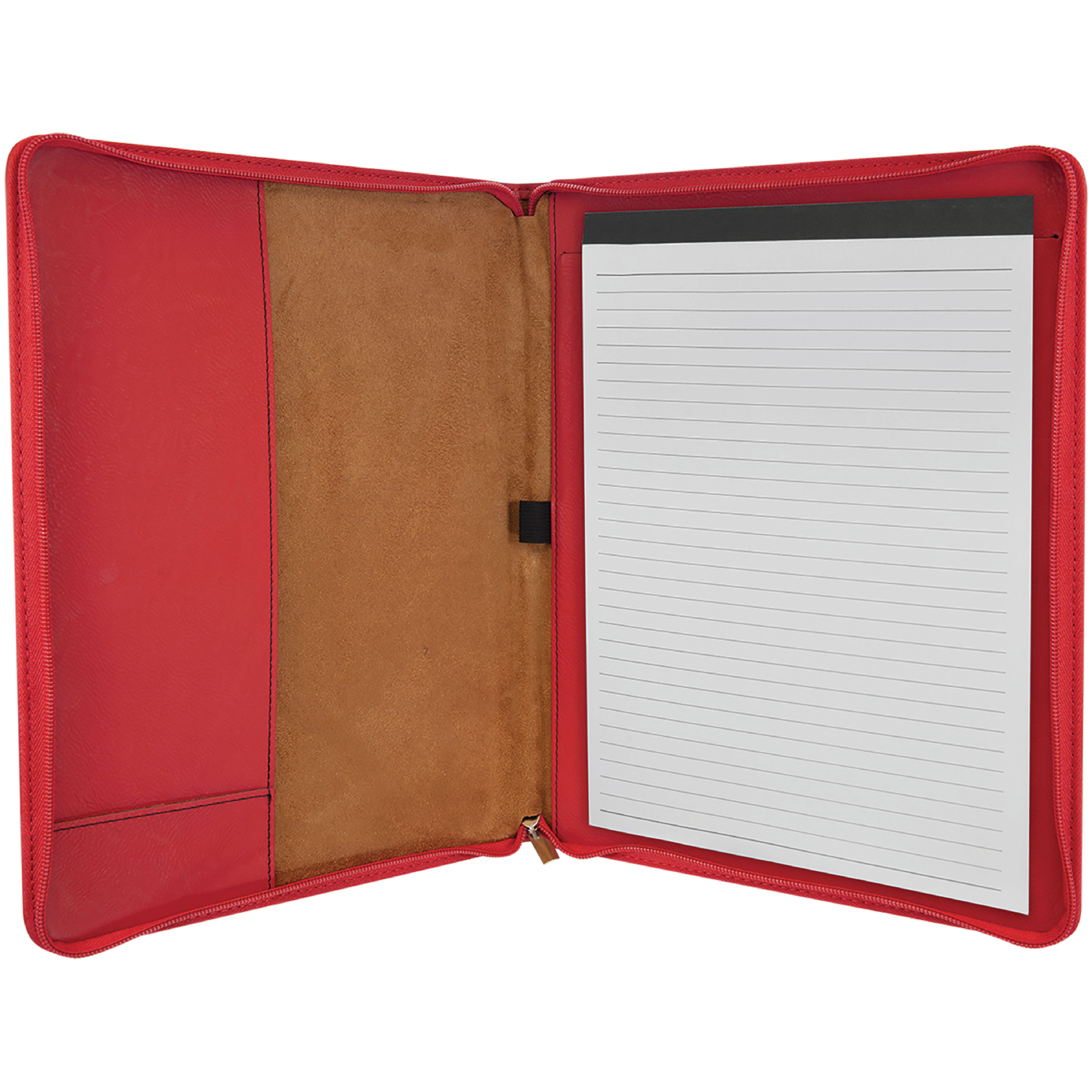 9" x 12" Leatherette Red Portfolio with Zipper 6