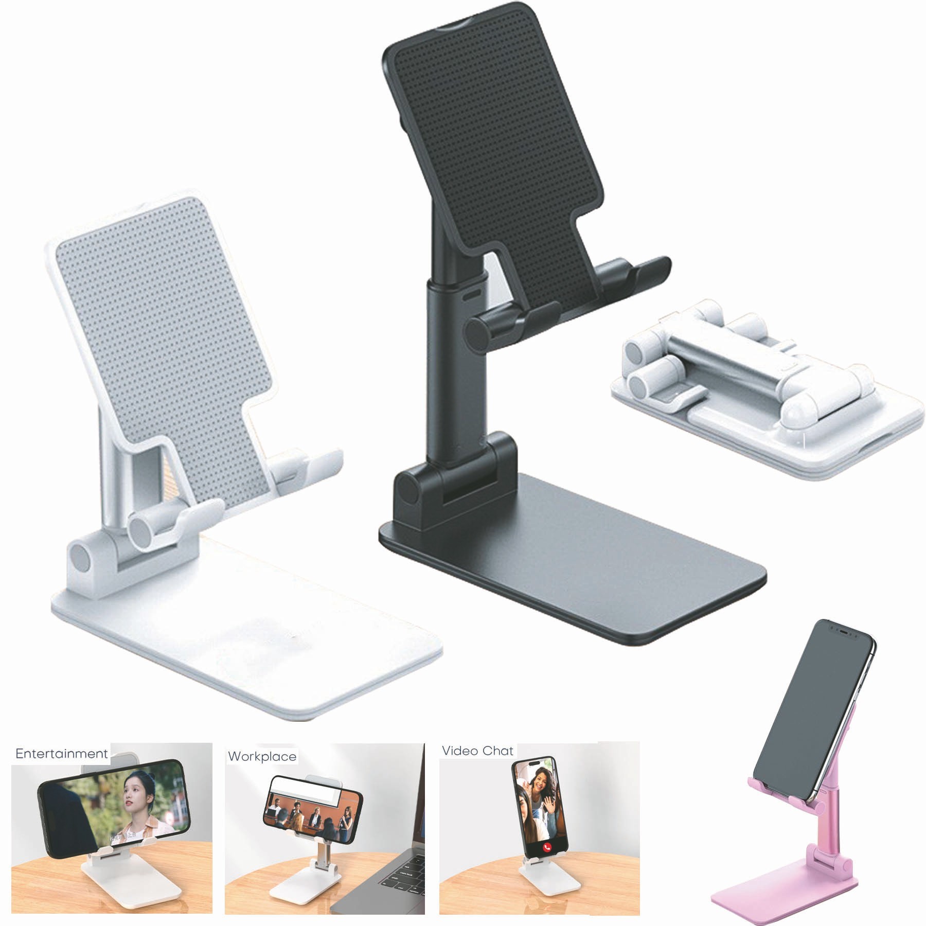 Adjustable & Foldable Phone Stand with Anti-Slip Base 2