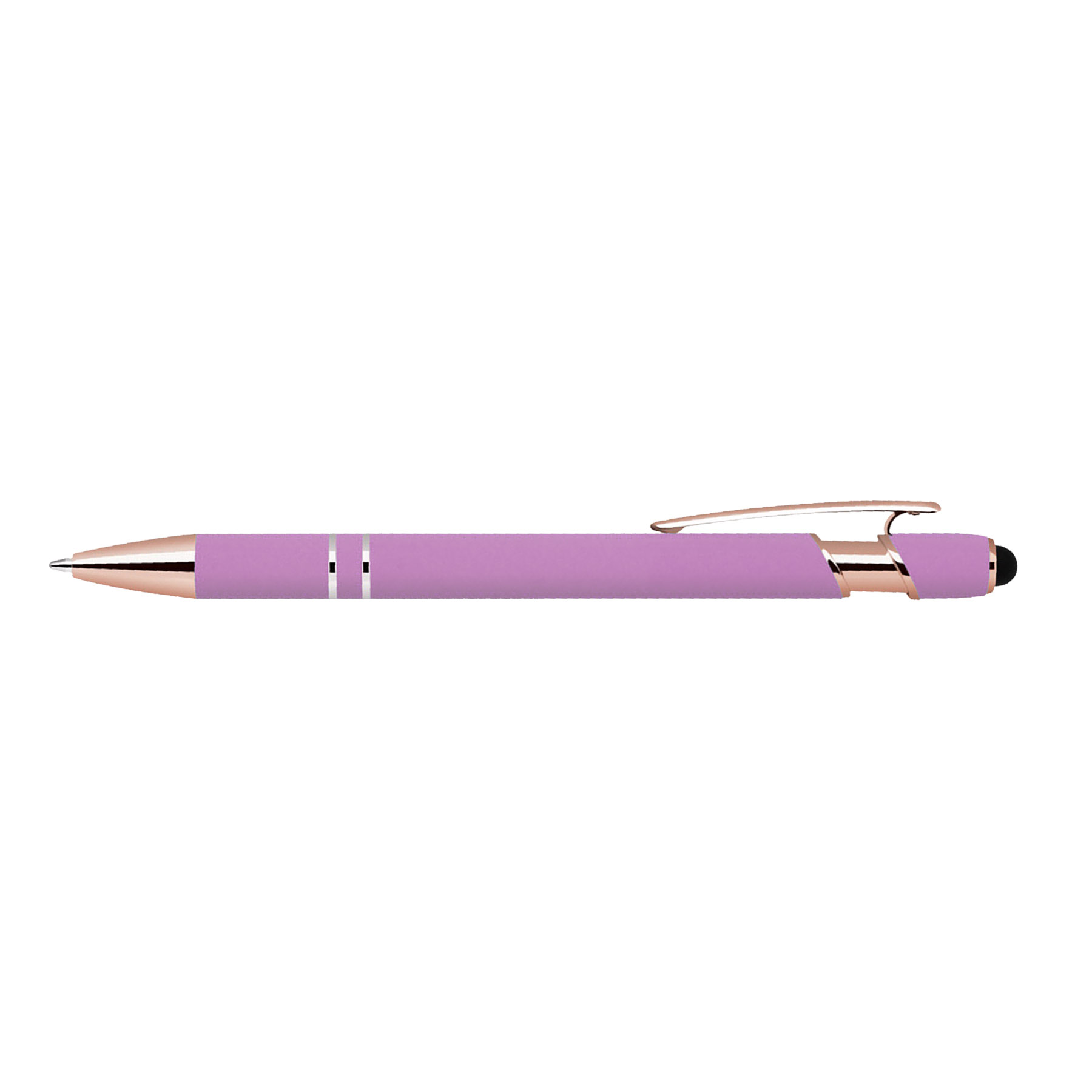 Soft Touch Ballpoint Stylus Pen with Rose Gold Accents 13