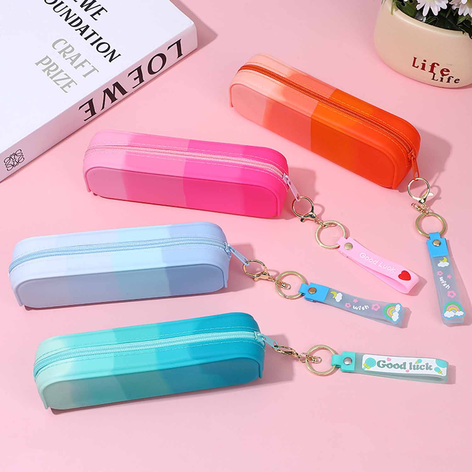 Rectangular gradient silicone pencil pouch 2