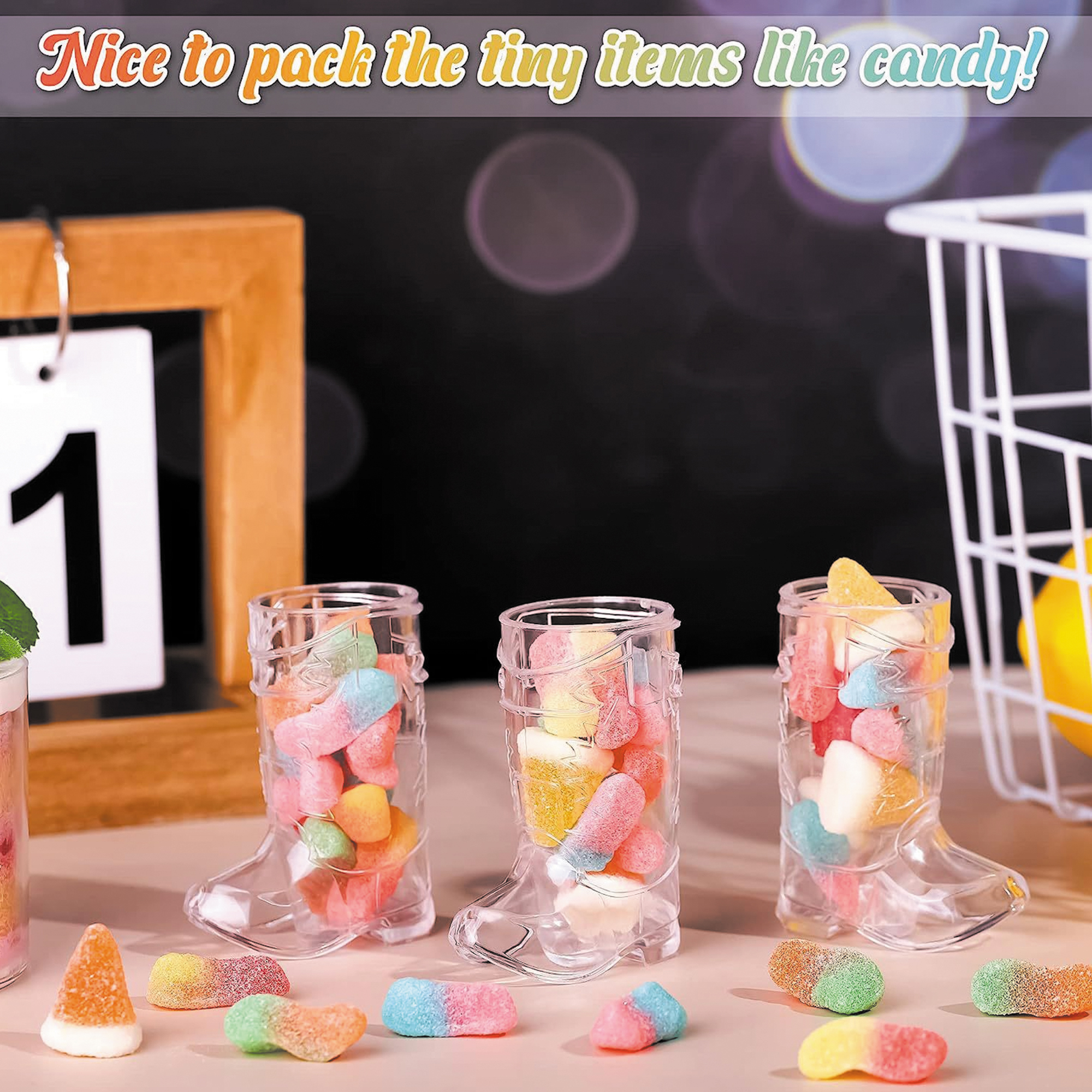 1Oz Mini Cowboy Boot Shot Plastic Cup Reusable 2