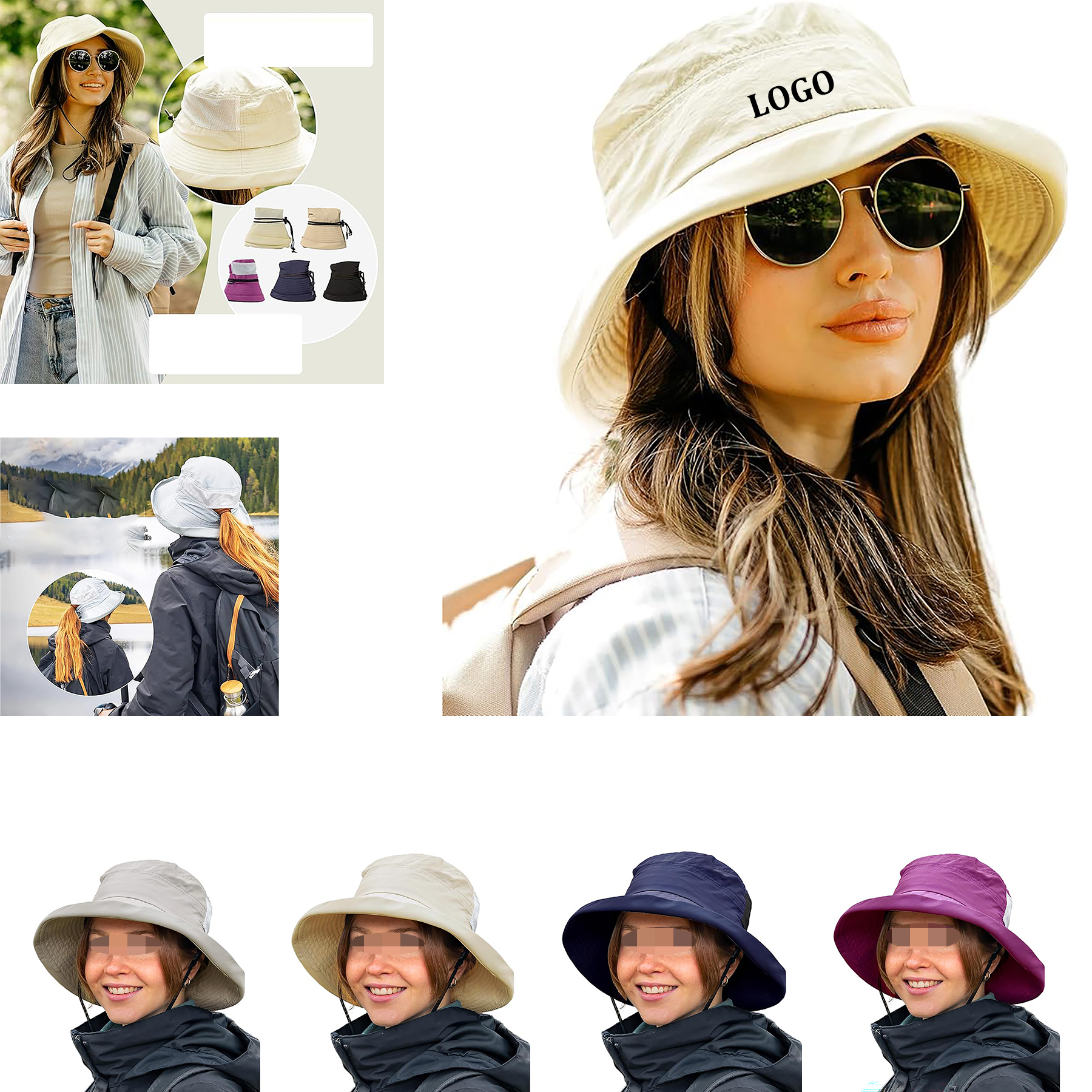 Wide Brim Foldable Bucket Hat 1