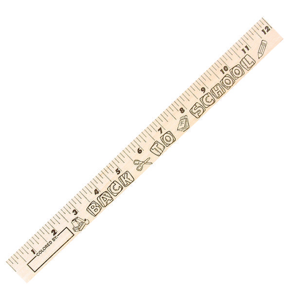 Back-to-School "U" Color Rulers - Natural wood finish