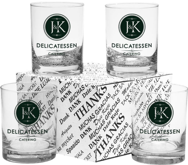 15 oz. Stemless Thank You Set - Deep Etched