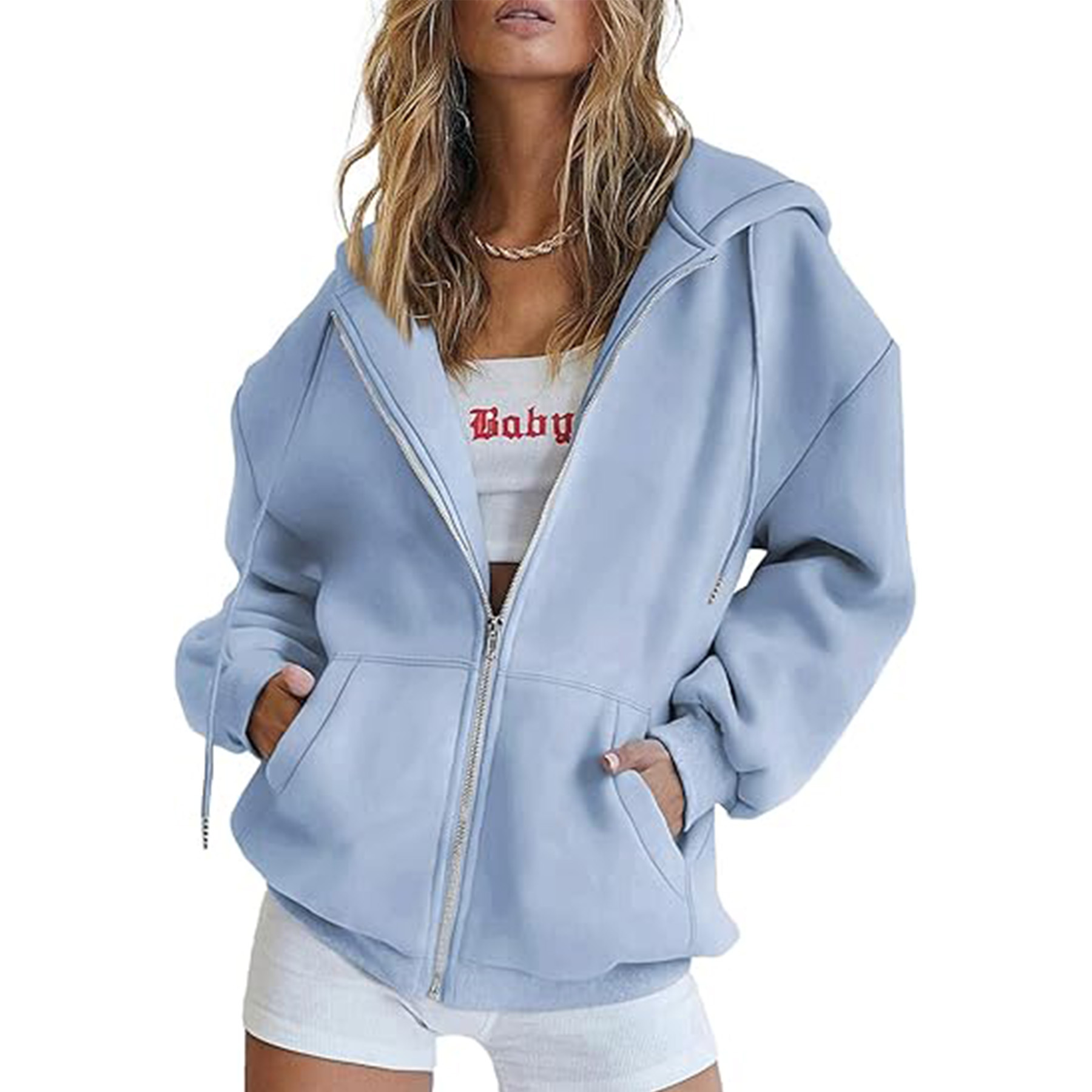 Casual Zip Up Long Sleeve Hoodie Jacket 4