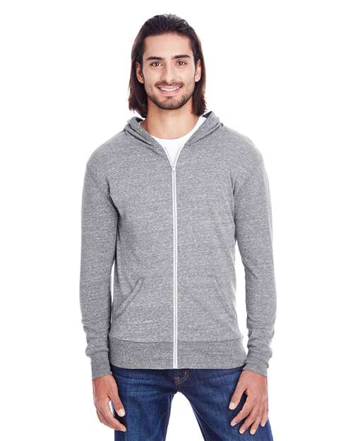 Unisex Triblend Full-Zip Lightweight Hooded Sweatshirt - 302Z 18