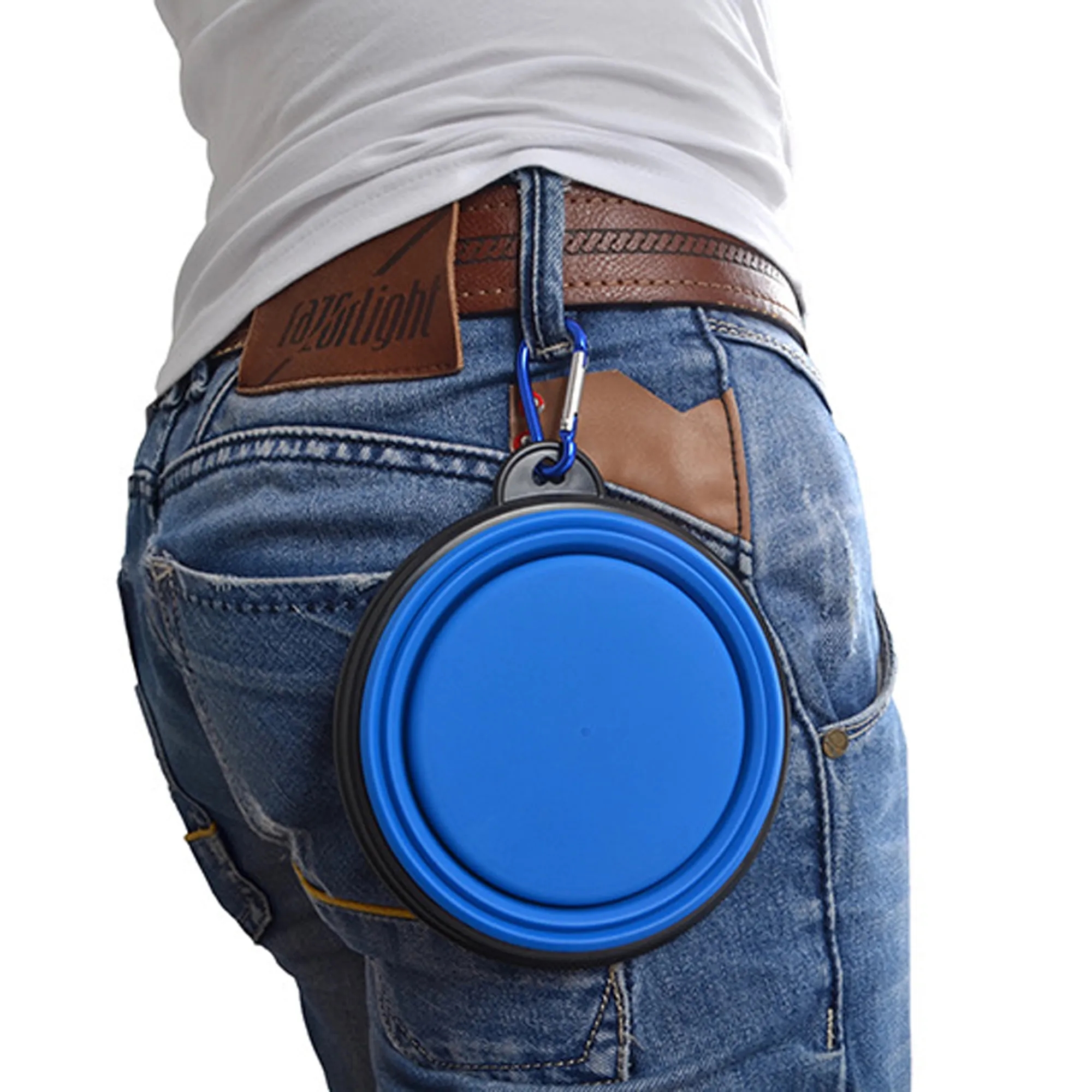 Collapsible Pet Dog Bowl With Carabiner MOQ 100PCS 5
