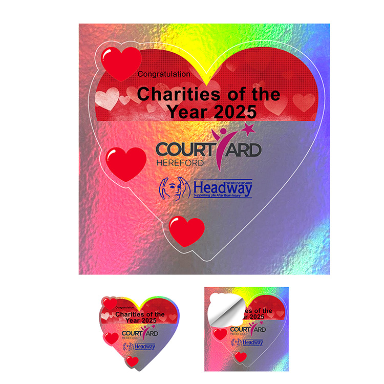 "CUSTOMCUT™" 2 sq inch to 9 sq. inch Full Color Custom Shape Removable Vinyl Stickers in Singles