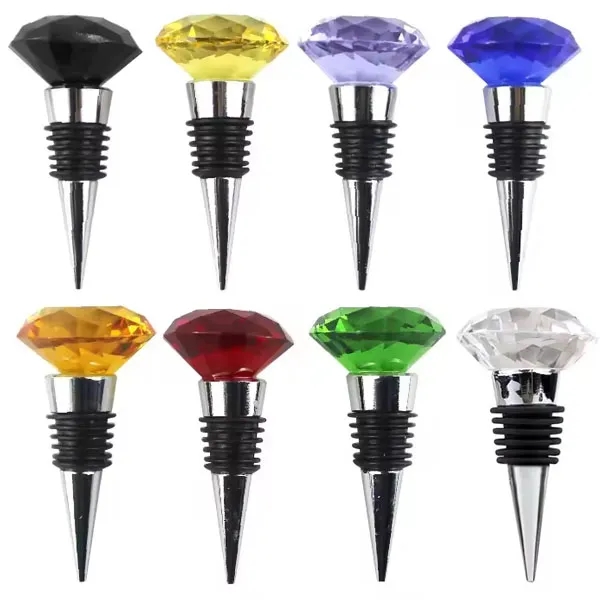 Colored Crystal Diamand Cut Wine Stoppers 10