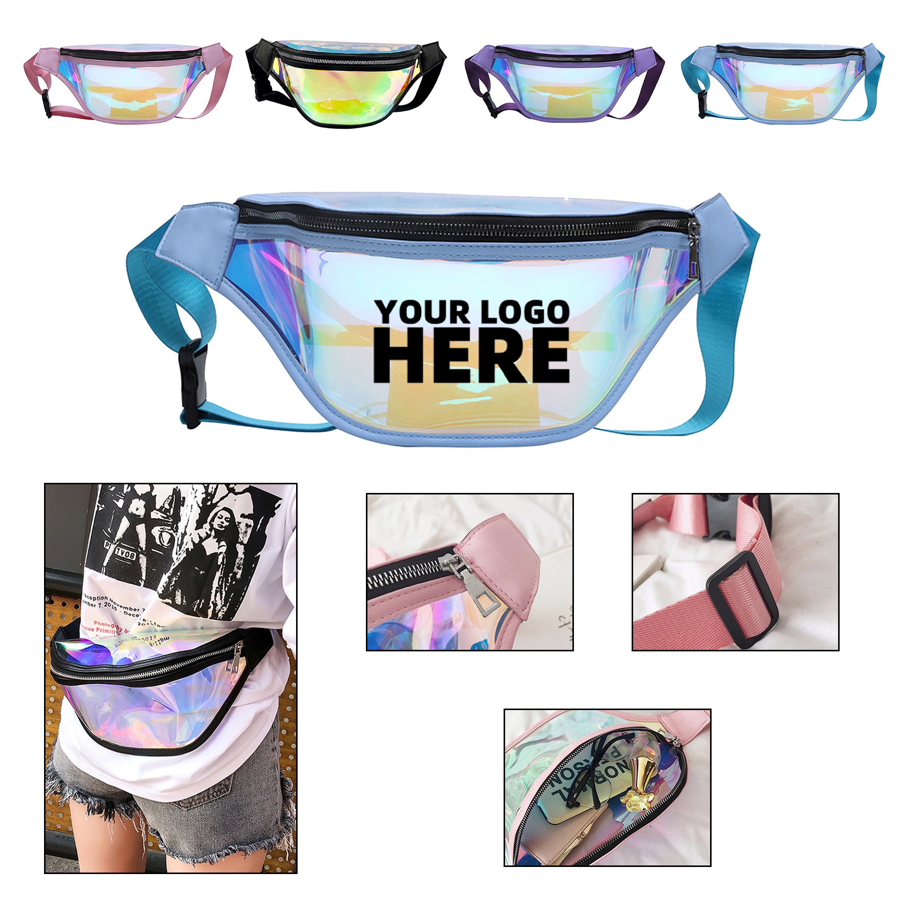 Mini Fashion PU Laser Belt Bag