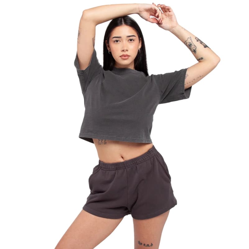 Shaka Wear Ladies' Garment Dye Crop T-Shirt 10