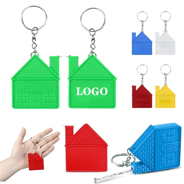 Mini Retractable House-Shaped Tape Measure Key Chain 3