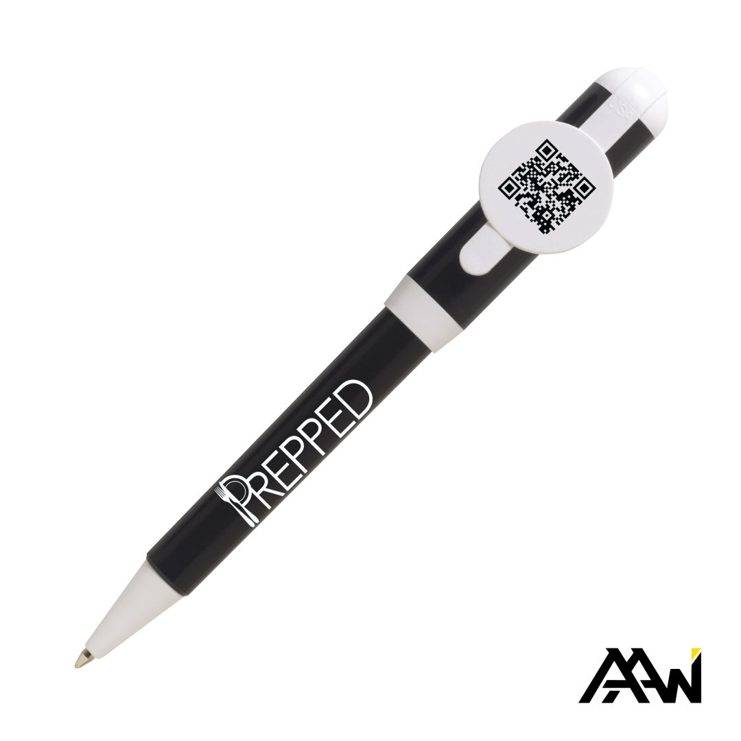 Jumbo QR Billboard Twist Pen - White Accent