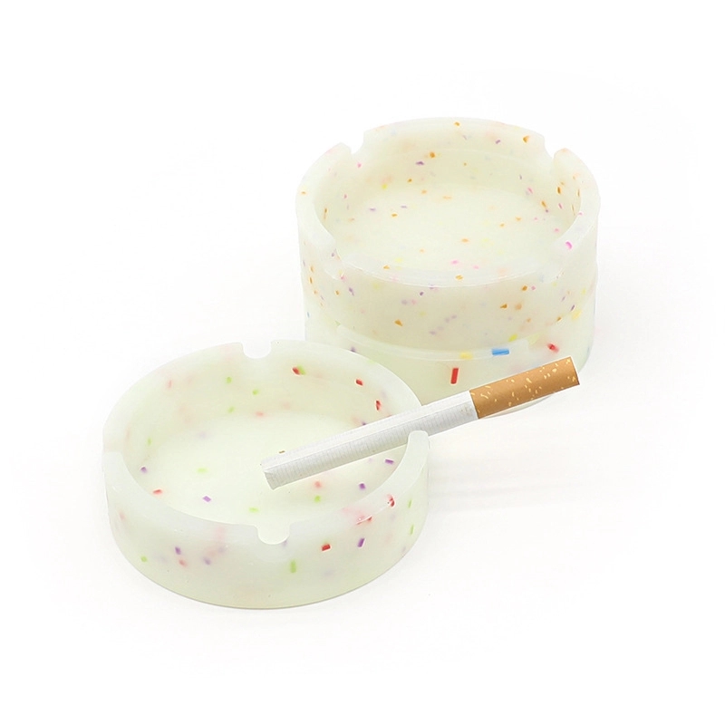 Custom Circular Silicone Ashtray - Glow in the Dark 4