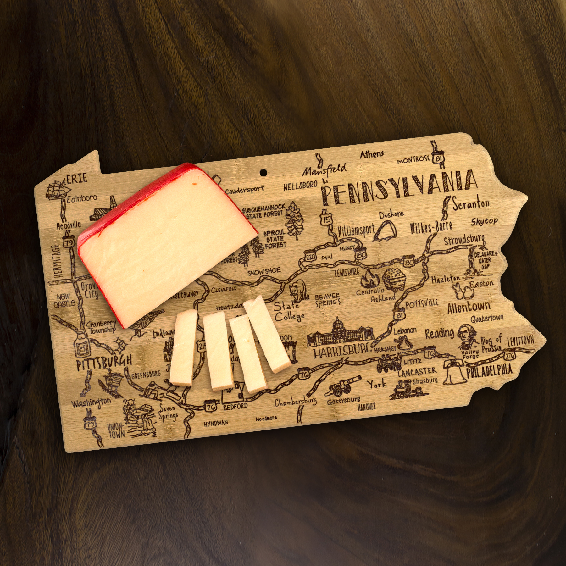 Destination Pennsylvania Cutting & Serving Board 8