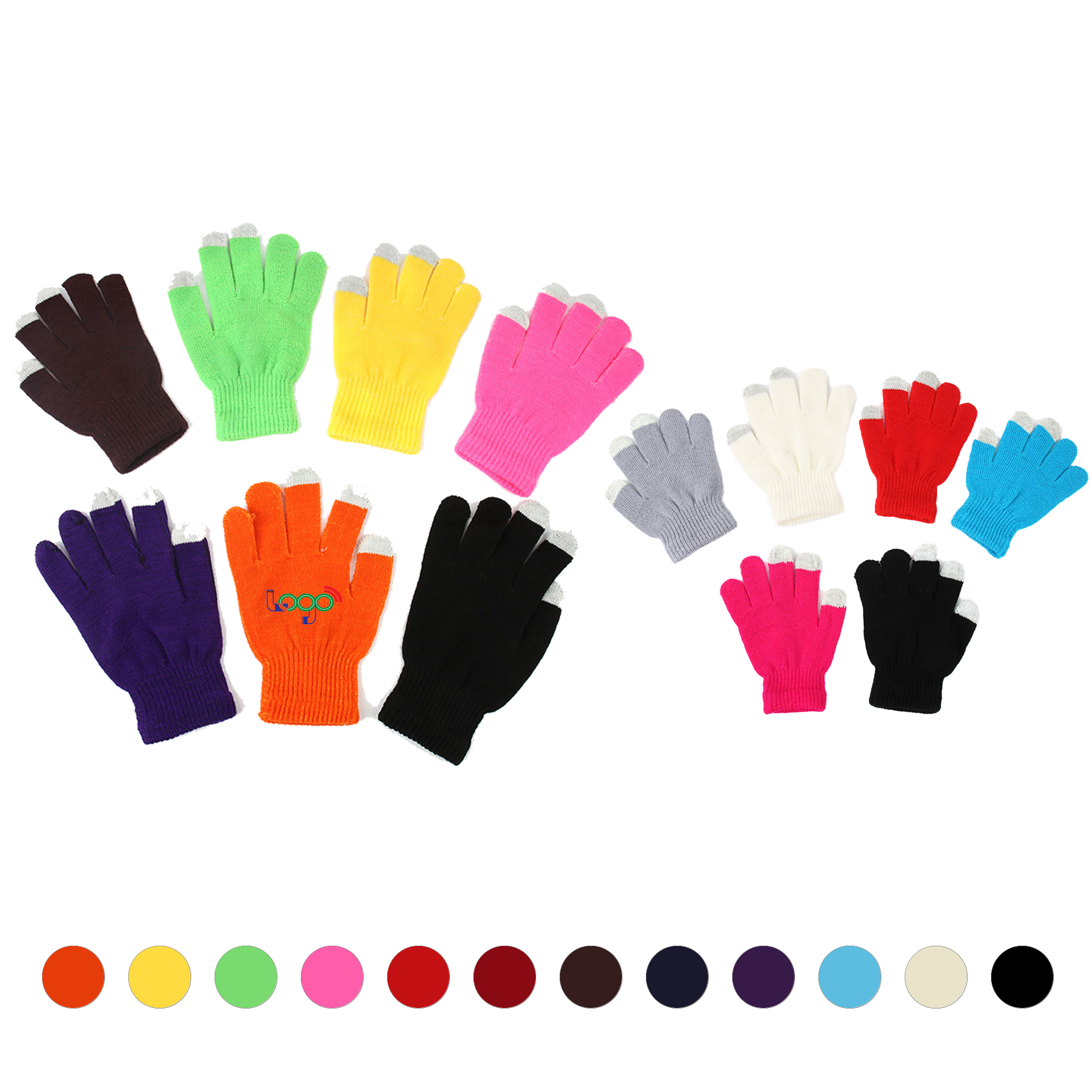 Touchscreen Knit Gloves With Conductive Fingertips 2
